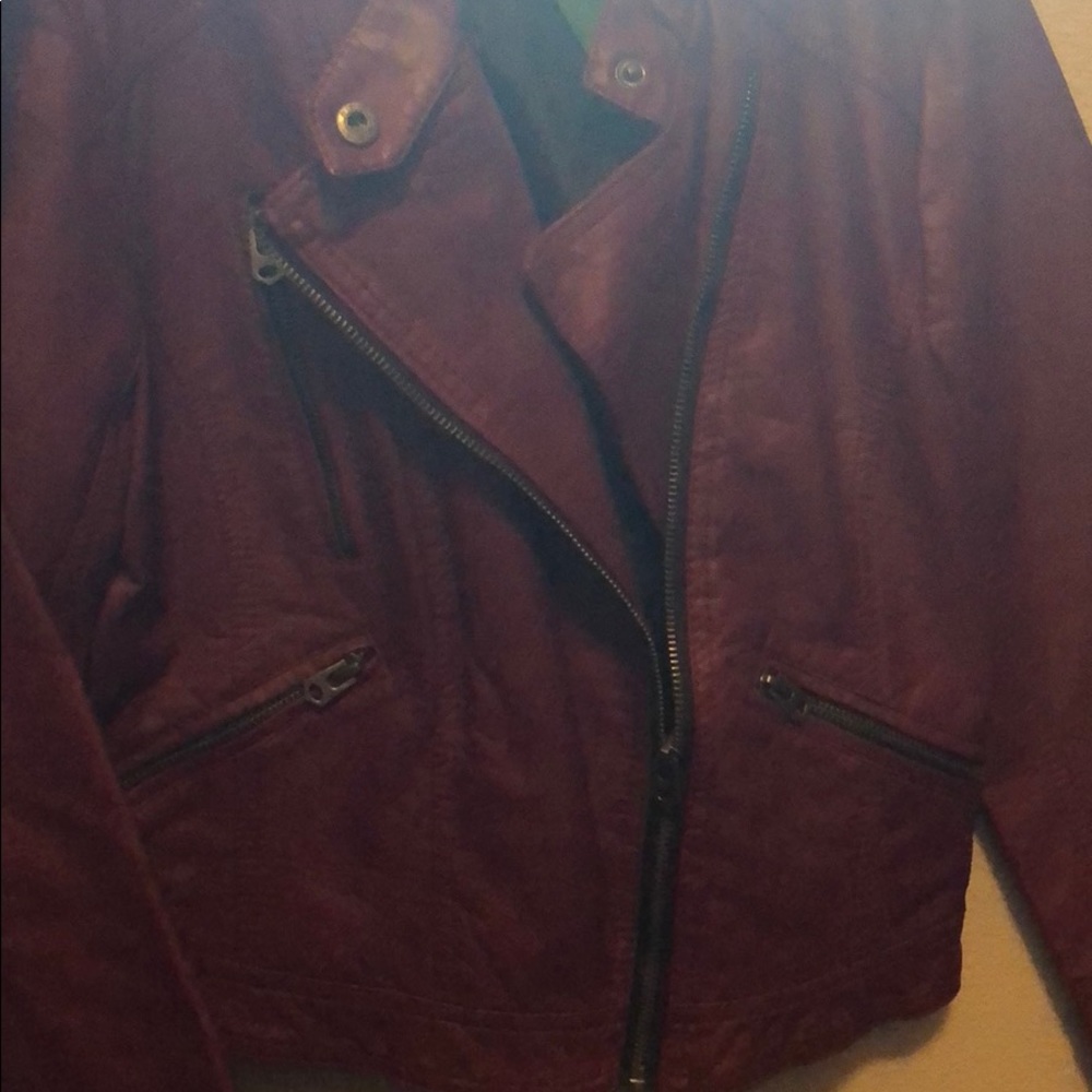 Red leather jacket